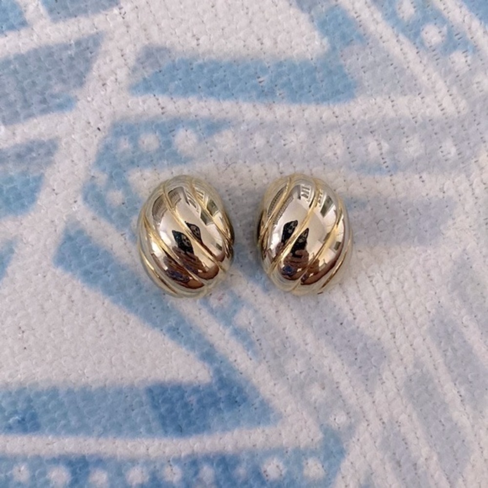 Gold Half Shell Earrings